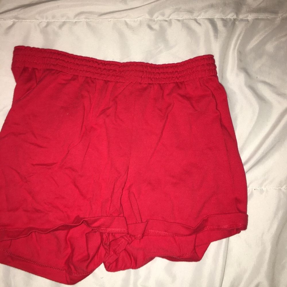 Red girls athletic shorts